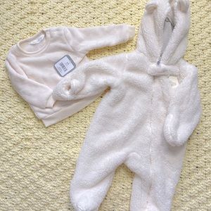 Cozy Sherpa onesie and pull over